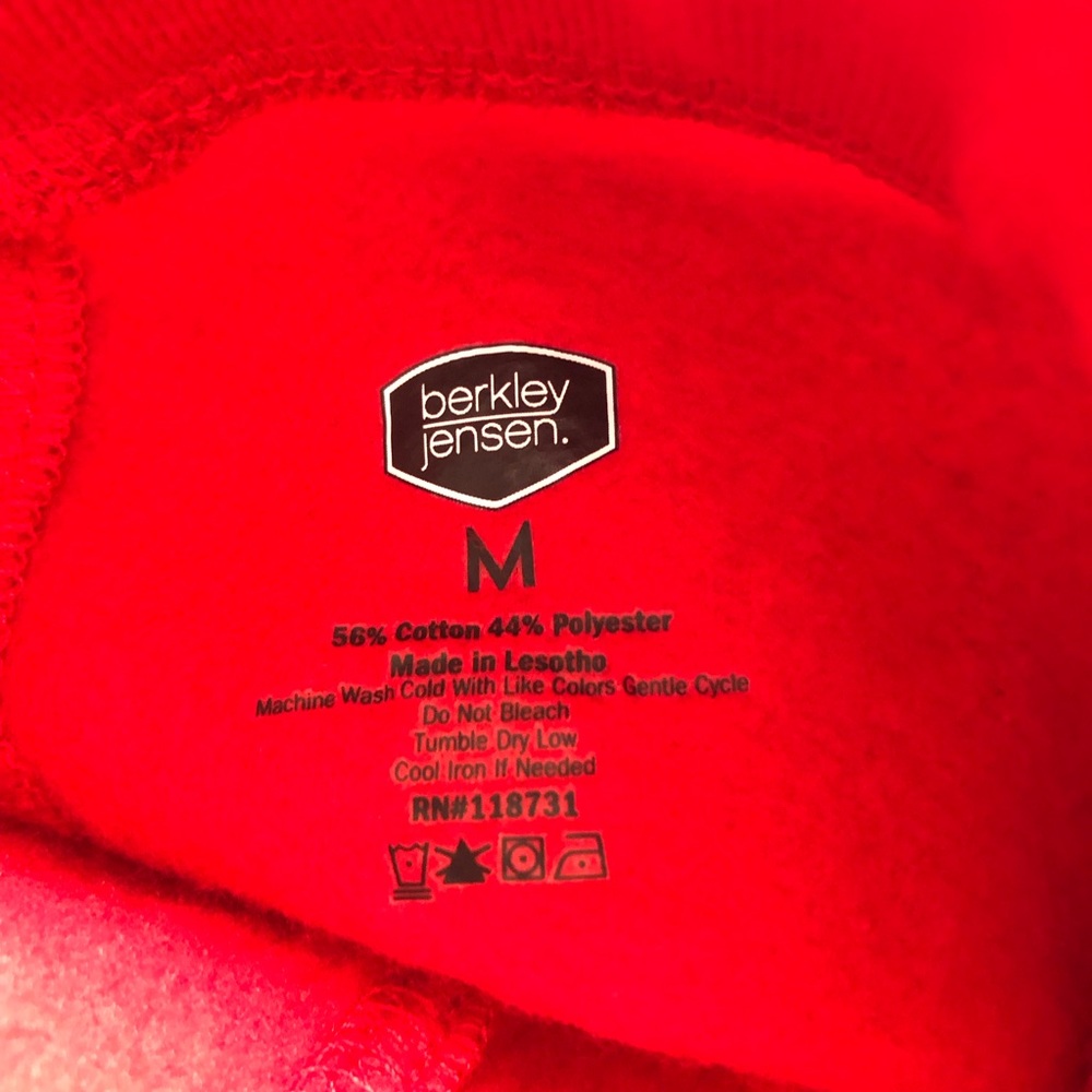 Berkeley Jensen Red Fleece Cuffed Joggers Sweatpants Women’s Size M Drawstring - Picture 6 of 16
